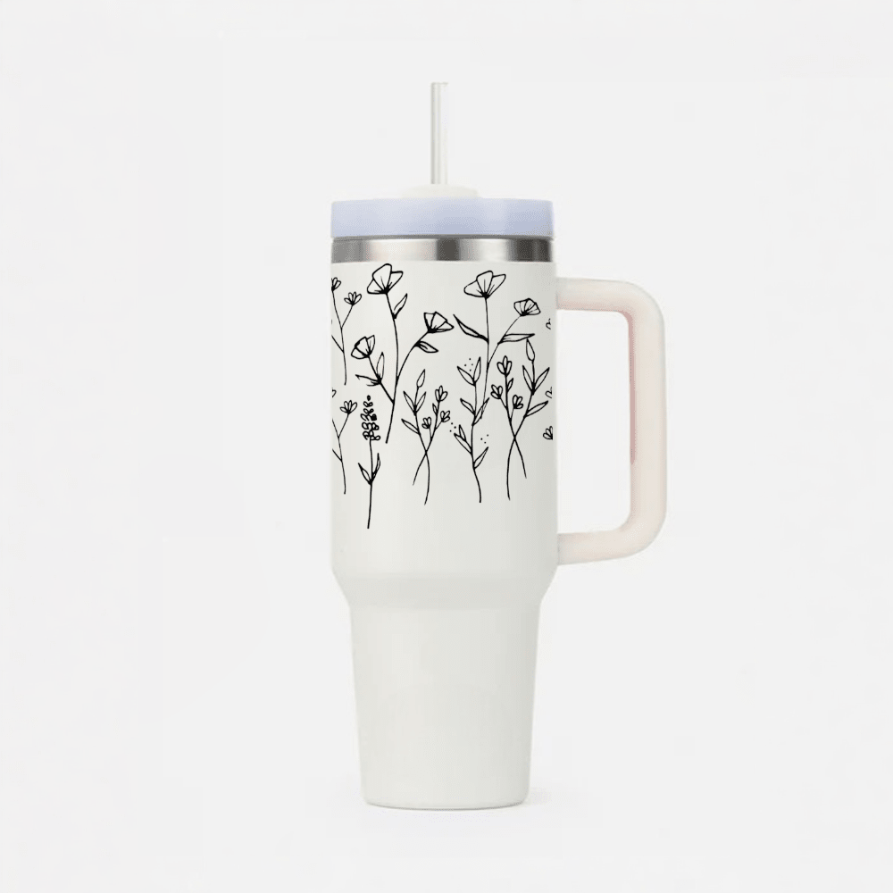Personalized FleurFlow™ Tumbler with Straw & Lid - Memories Insite